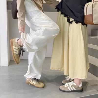 Женские универсальные спортивные и повседневные кеды на шнуровке, в стиле ретро, из кожи с цветовыми блоками, с круглым носком