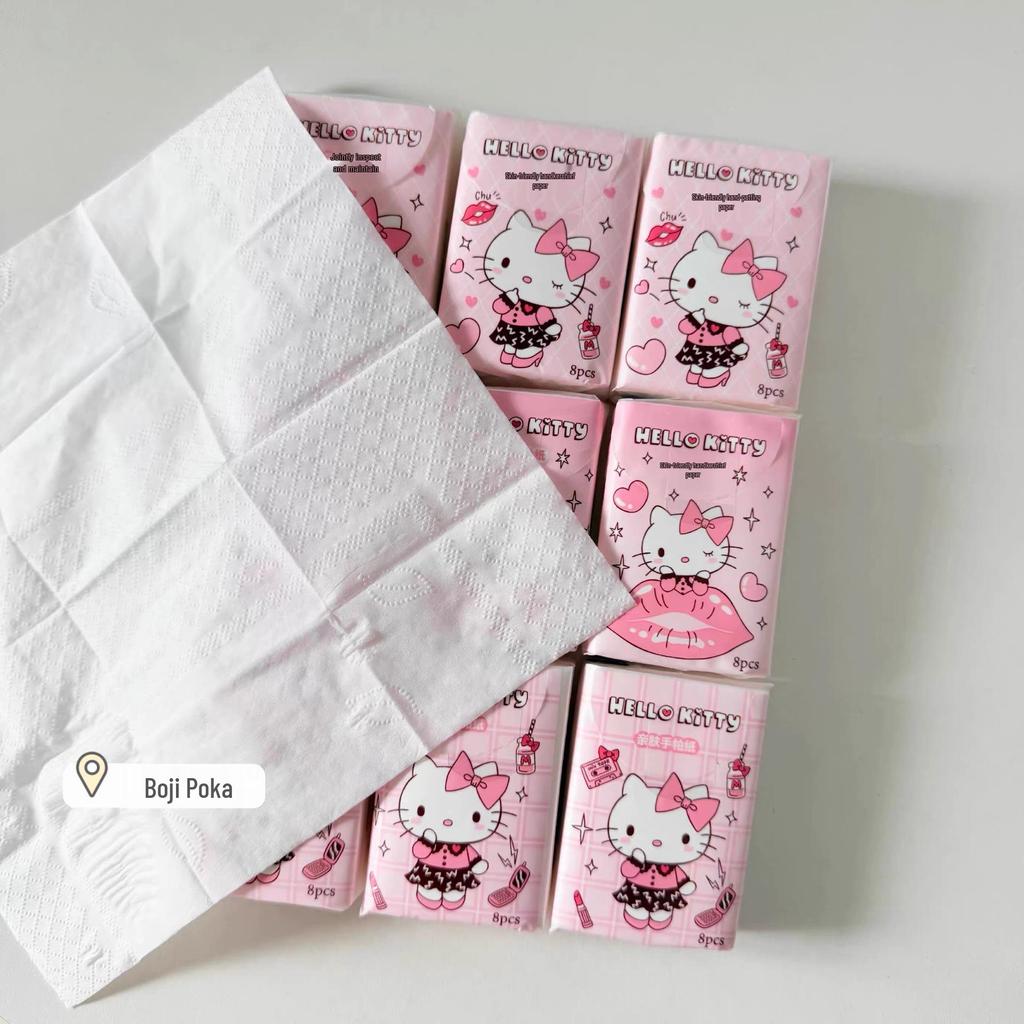 Sanrio Hello Kitty однотонные портативные салфетки, 9 штук