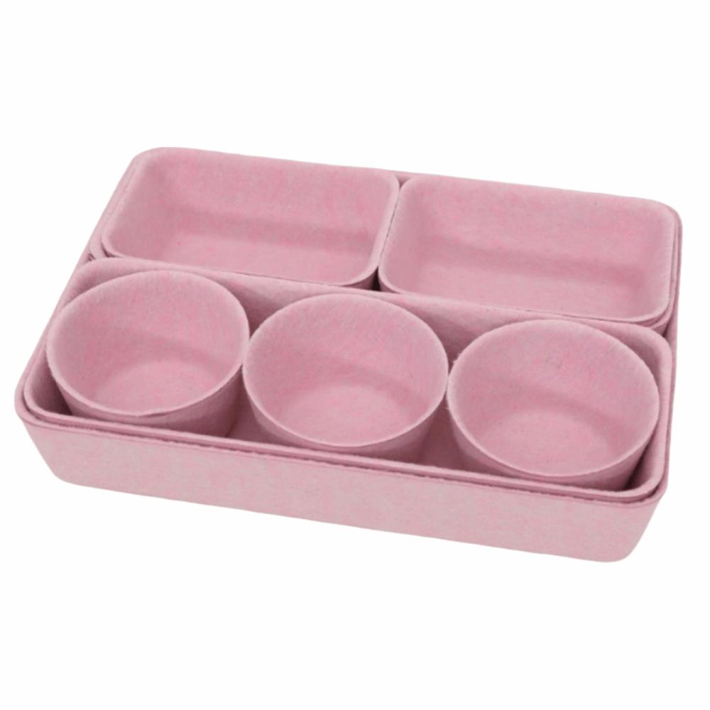 8Pcs/Set Space-Saving Felt Storage Box Set Seamless Desktop Sundries Box Closet Organizer