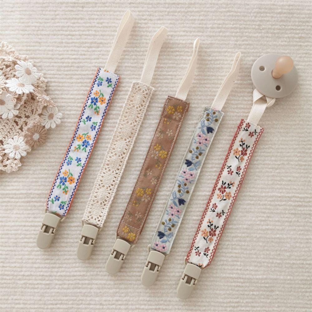 Регулируемый держатель для пустышки в этническом стиле, держатель для соски, клипсы, детская ткань, цепочка для пустышки для малышей