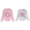 2-12 Years Kids Girls Cute Kitten Printed Sweatshirt Long Sleeve Top