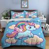 Cute Cartoon Unicorn Print Bedding Set Duvet Cover 1 Duvet Cover 2 Pillowcases Adult And Kids Bedding Set Luxury Holiday Gifts