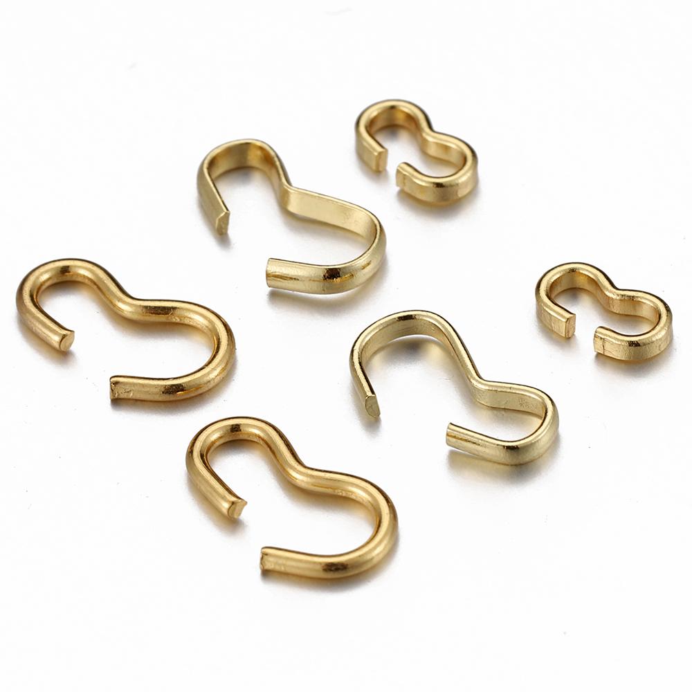50pcs Stainless Steel 8 Shape Clasps Connectors for Jewelry Making DIY Necklace Bracelet Hooks Findings Supplies Wholesale