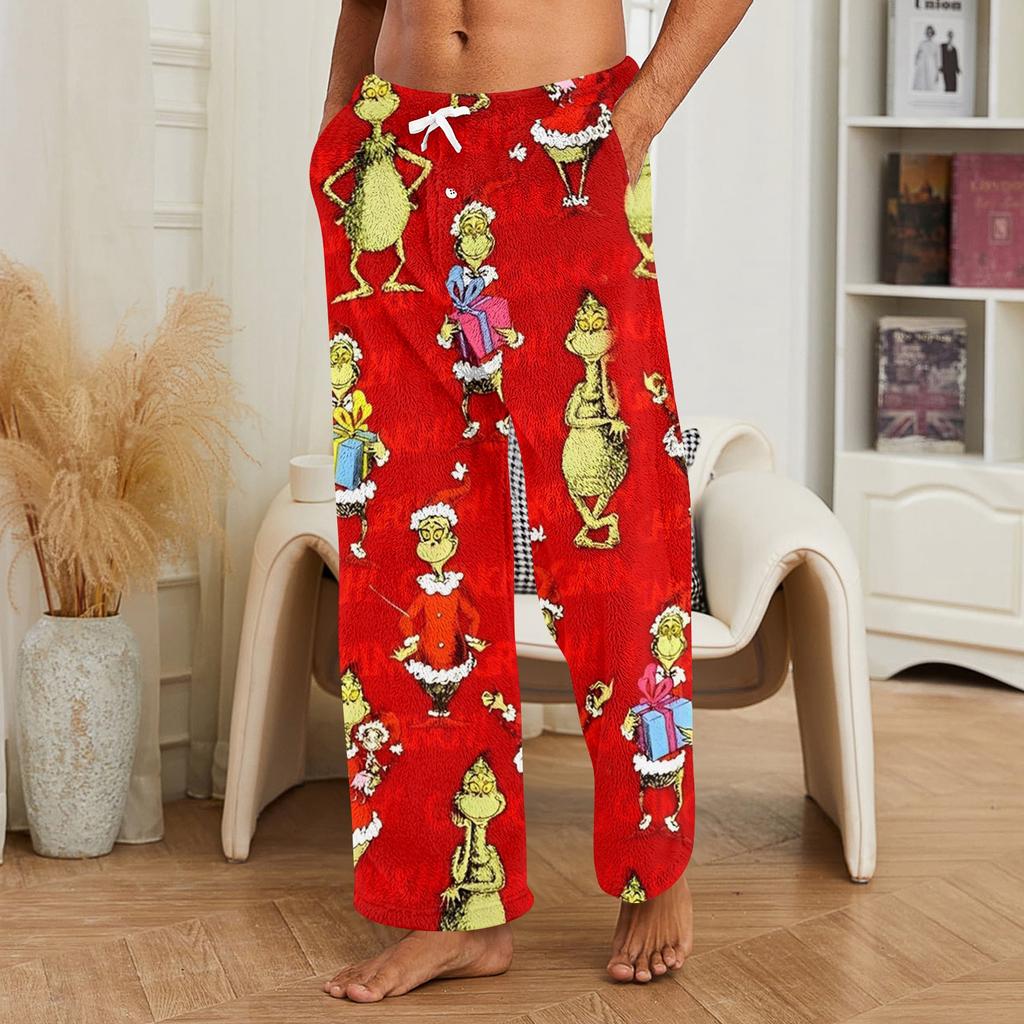 Men's Allover Printed Home Pants Sleeping Pajama Pants Long Pants Pajama Pants