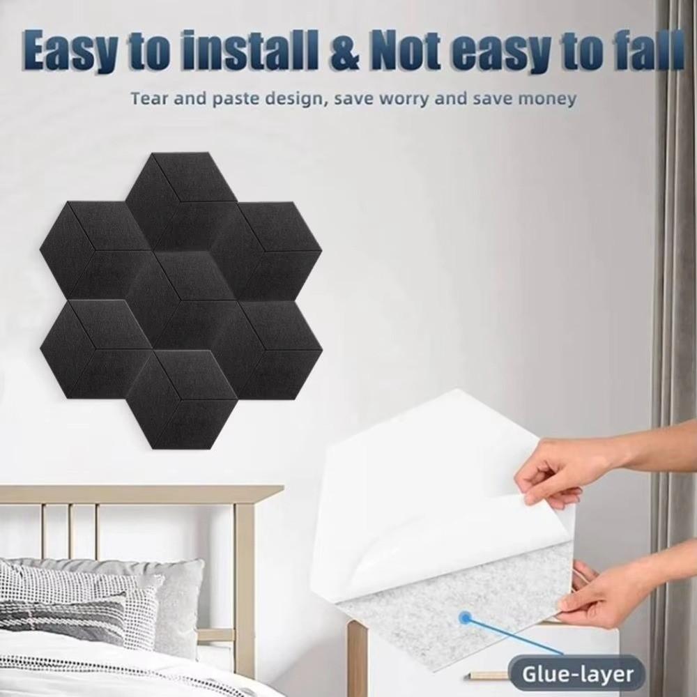 6pcs Y-Type Acoustic Panels Polyester Sound Insulation Panel Background Wall Stickers Music Rooms