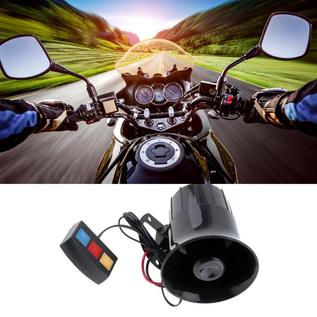 12V Car Alarm Horn Loud Sound Waterproof Dustproof 3 Tones Strong Voice for Motorcycle