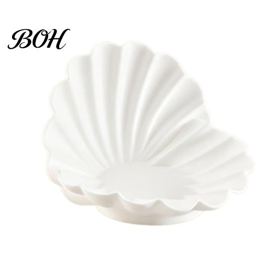 Ring Holder Dish White Shell Jewelry Dish, 3D Printed Holder, Decorative Key Tray for Rings Earrings Necklaces Large Capacity