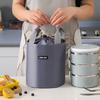 Сумка для ланча, водонепроницаемая, большой емкости, портативная, с ручкой, затягивающаяся на шнурок, ткань Оксфорд, круглая, с вакуумной изоляцией, сумка для банки, кухонные принадлежности