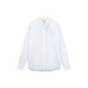 Solid Color Logo Embroidered Casual Comfortable Pointed Collar Long Sleeve Shirt Men Shirts White A24WR-100
