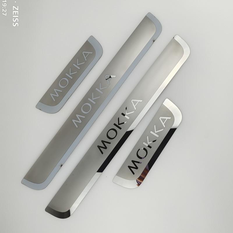 BBFM6 For Opel Mokka Vauxhall Mokka X 2012-2020 Door Sill Scuff Plate Guard Stainless Steel Kick Pedal Sticker Car Styling Accessories