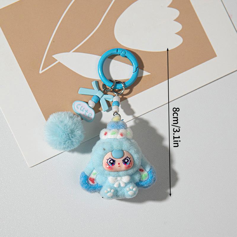 Cute Plush Keychains Party Gifts Kawaii Keychain Phone Chain New Year Xmas Party Favors Gift Baby Face Cute Aesthetic Keychain