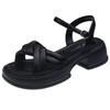 Fashion Summer 2024 New Women's Fashion Platform Cross-toe Sandals Comfortable Casual Shoes Luxury Sandals Heels Woman Round Head Beach