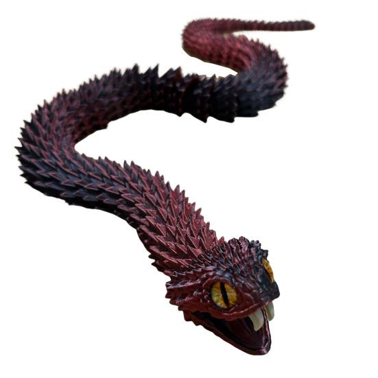 3D Printed Snake Toy Articulated Snake with Openable Mouth And Retractable Teeth Flexible Fidget Snake Toy for Adults Kids