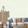 White and lime dots wallpaper for living room and bedroom 50x1000