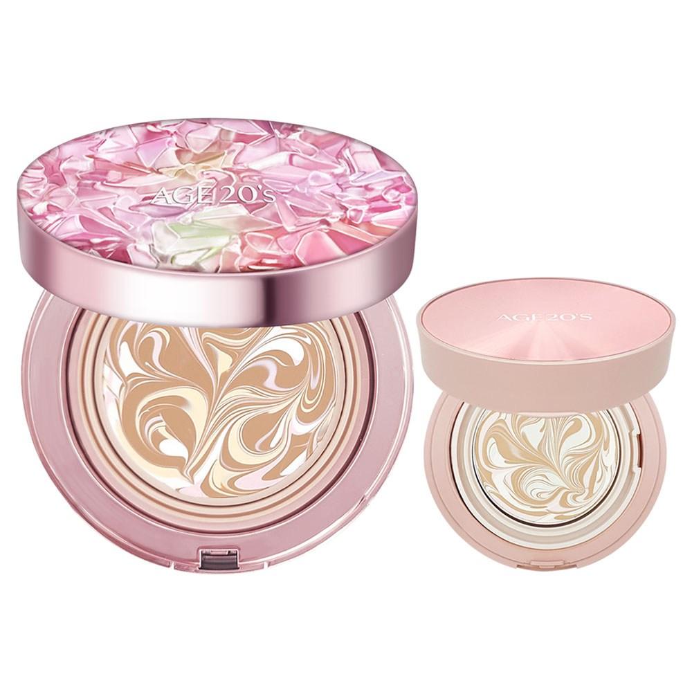 Age 20s Pact Diamond Aura Essence Cover Pact Main Product + Mini Main Product, No. 21