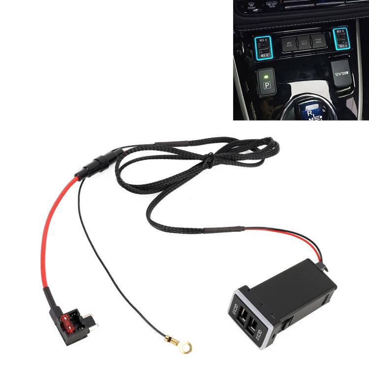 Автомобильный USB-интерфейс с быстрой зарядкой QC3.0, модифицированное зарядное устройство для Toyota, предохранитель для подключения питания