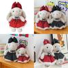 Lop Bow Ear Flower Dress Cartoon Ornament Plush Toy Car Keychain Backpack Girl