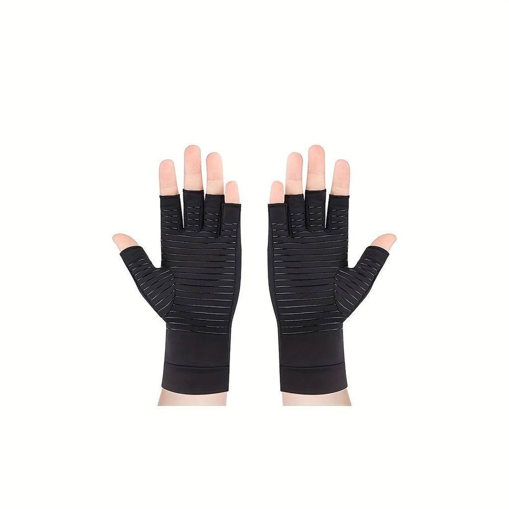 Перчатки унисекс с полупальцами, компрессионные перчатки из меди, для поддержки суставов рук, езды на велосипеде, вождения, упражнений, тренировок и фитнеса