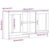 VidaXL Buffet vieux bois 120x30,5x70 cm bois d'ingénierie, armoire, placard, buffet haut, armoire latérale, armoire de 856162