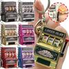 Toy Keychains Coin Operated Games Fruit Slot Machine Retro Gambling Machine  Gift