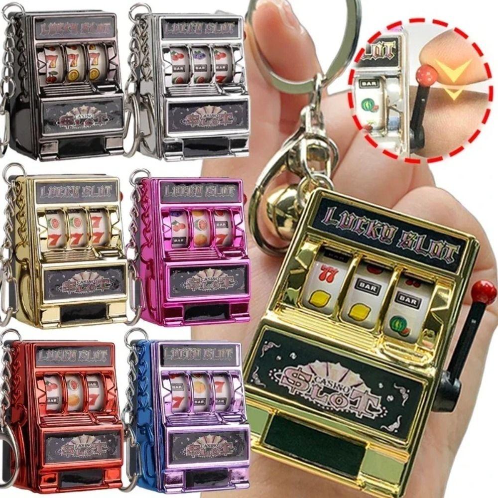 Retro Stress Reliever Coin Operated Games Key Holder Mini Gambling Machine Adult
