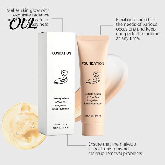 Тональная основа Natural Tone 30 г, Жидкая тональная основа, меняющая цвет, SPF 50, для глубокого тона кожи, Женская, Стойкая, Легкая, Консилер для макияжа, для всех типов кожи