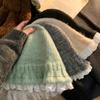 Lace lace knitted bucket hat women's season sweet versatile wool hat warm face small hat tide
