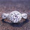 New Sweet Round Cubic Zirconia Ring for Women Fancy Cross Design Band Elegant Wedding Engagement Accessories Fashion Jewelry