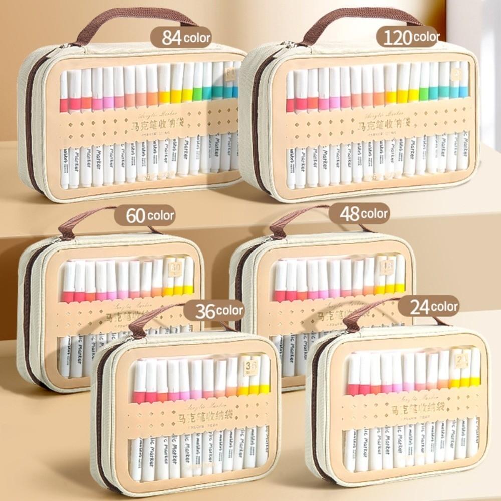 24/36/48/60/84/120 Отделений Сумка для Хранения Маркеров и Ручек Сумка для Акварельных Карандашей Канцелярская Сумка Канцелярские Товары