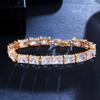 Celebrity Personality Square Full Diamond Zircon Electroplated 18K Gold Bracelet Women'S Jewelry
