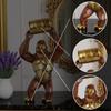 Wood-grain Gorilla Sculpture Resin Animal Sculpture Decorative Piece for Home, Bedroom, Living Room, Study, and Counter