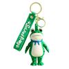 Frog Keychain Saluting Button Link Hands Realistic Texture Blue Scarf Frog Key Chain Mini Portable Lobster Clasp Backpack Pendant