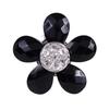 Flower Brooch Onyx White Topaz Brooch (Black) Women's [Gift Wrapped]