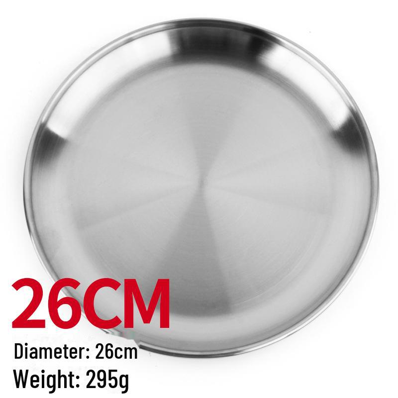 Прочный набор из 5 круглых тарелок из нержавеющей стали: Ужин, Фрукты, Пикник, Барбекю, Термостойкий