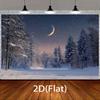 2D plane, 1 piece of winter night moonlight snow forest background fabric, suitable for parties and birthdays