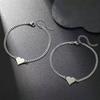Stainless Steel Material Love Couple Bangles Set for Couples Women's Fashionable and Exquisite Chain Couple Bracelets Silver Wearable All Year