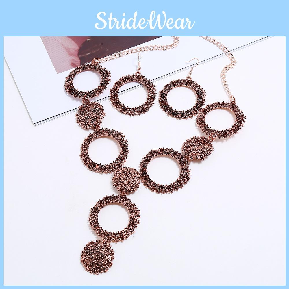 Vintage Art Deco Necklace And Earring Set With Alloy Pendant For Retro Fashion Lovers