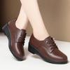 Классические мягкие кожаные женские туфли на шнуровке с круглым носком, повседневные удобные туфли на танкетке, весна-осень, модная обувь для мам