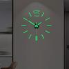 Wall Mount Clock Battery Powered 3D Digital Display Silent Sweep Movement Luminous Wall Clock for Living Room