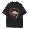 Spring and Summer New Cotton Loose T-shirt Halloween Zombie Vein Style Graphic T-shirt Retro Unisex Top T-shirt