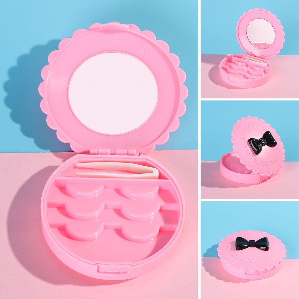 Beauty Plastic Mirror Case Lashes Container Box Makeup Tool Lashes Organizer False Eyelash Box