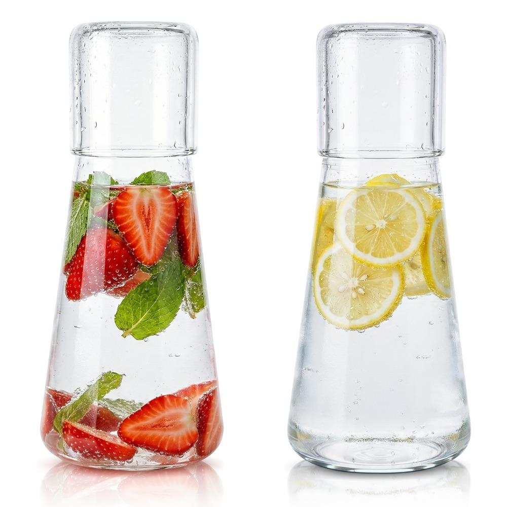 with Lid Cool Water Pitcher 850ml Beverage Container Easy Clean Clear Glass Water Kettle Kitchen
