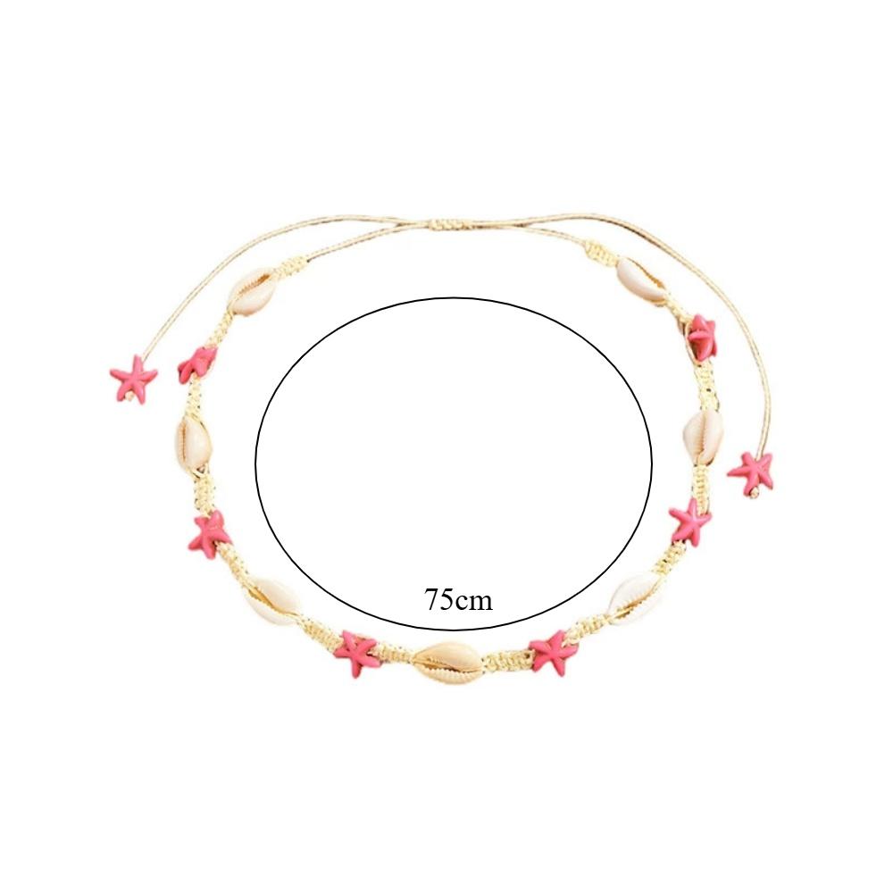New Shell Necklace Elegant Rope Handmade Pink Starfish Necklace Shell Necklace Simple and Fashionable