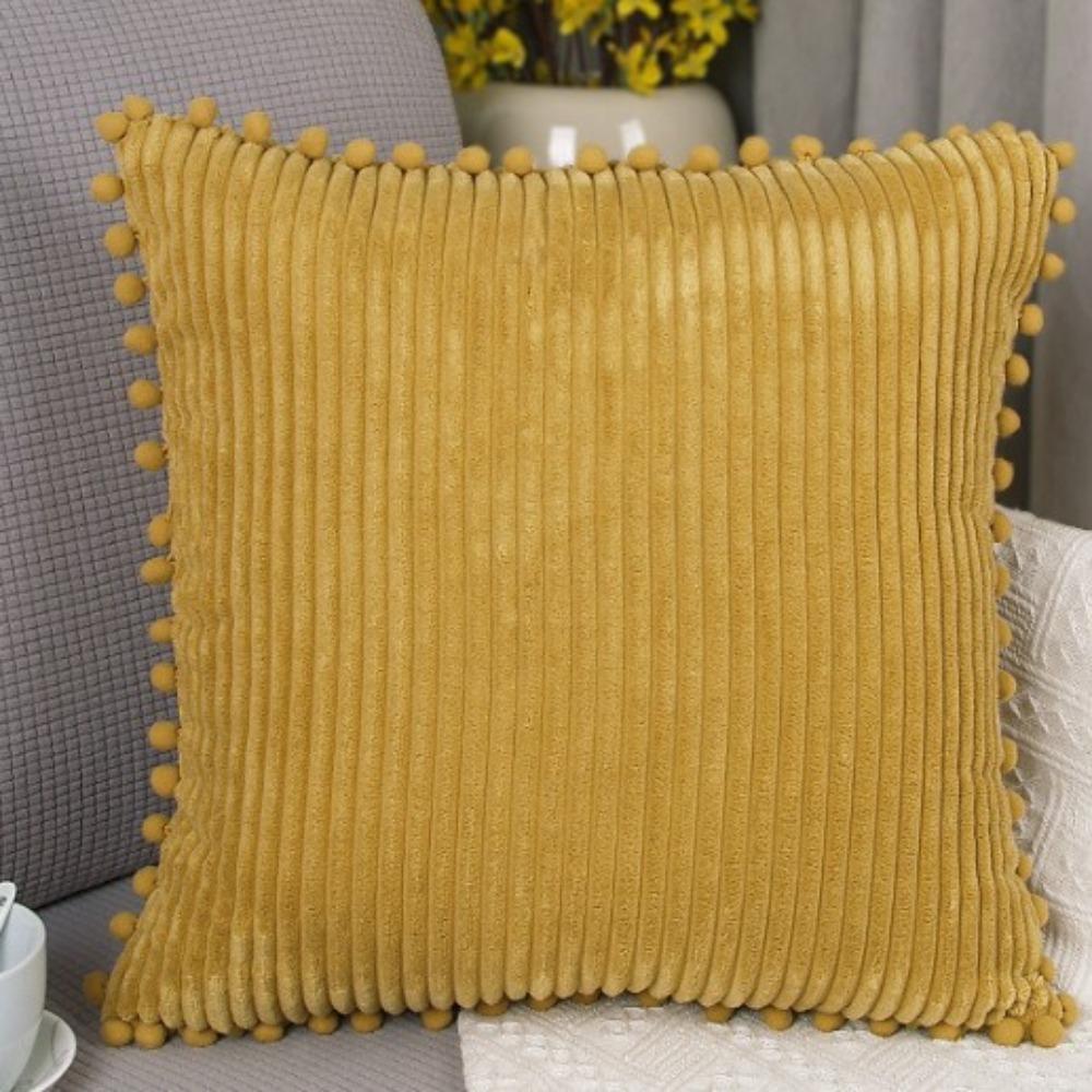 Corduroy Pillowcase Square Sofa Pillow Cover Practical Bohemia Throw Pillow Cover  Car