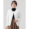 Round Neck Liner Padded Jacket Women's Winter Slim-fit Bottoming V-neck Solid Color Slimming and Warm Short Lightweight Padded Jacket