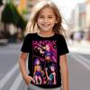 KPop Demon Hunters Peripheral Summer Comfortable Fashionable Round Neck Kids Clothes Fashion Casual Soft Girls Creative Colorful T-Shirt