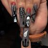 24pcs/set Quick Nial Halloween Long Spider Wearing Nail Stickers Finished Manicure