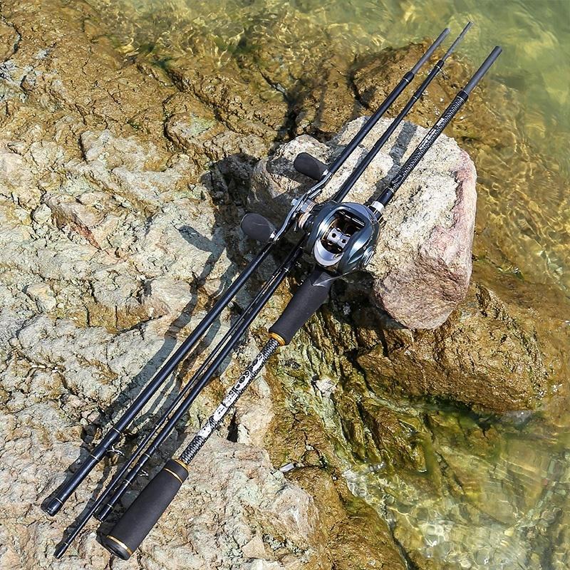 Кастинговые рыболовные комплекты 24 тонны из углеродного волокна, 4 удочки и катушка 11+1BB 7,0:1