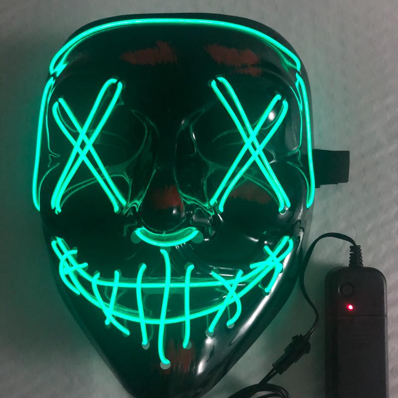 Halloween Mask Mixed Color Led Mask Party Masque Masquerade Masks Neon Maske Light Glow In The Dark Horror Mask Glowing Mask