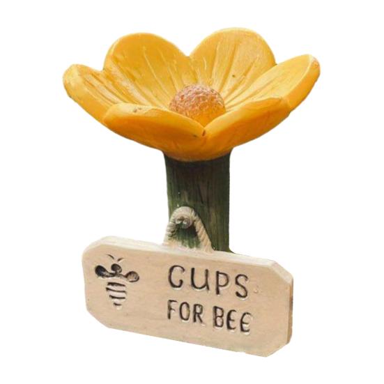 Безопасная мелкая миска для питья, безопасная для пчел, в форме цветка, керамическая поилка для пчел, легкая чистка, декор для сада на открытом воздухе